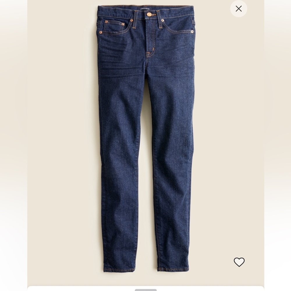 J.Crew mid rise toothpick Jean in classic rinse wash